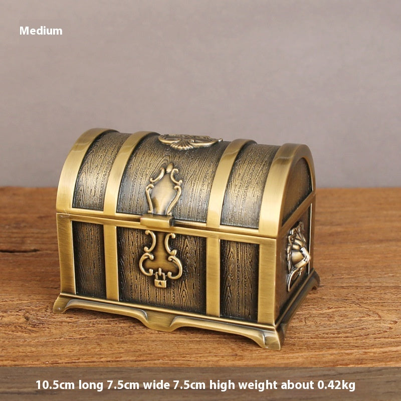 Retro Chinese Style Wedding Jewelry Box Alloy Hand Jewelry Storage Box With Lock - ZA-ZOLA