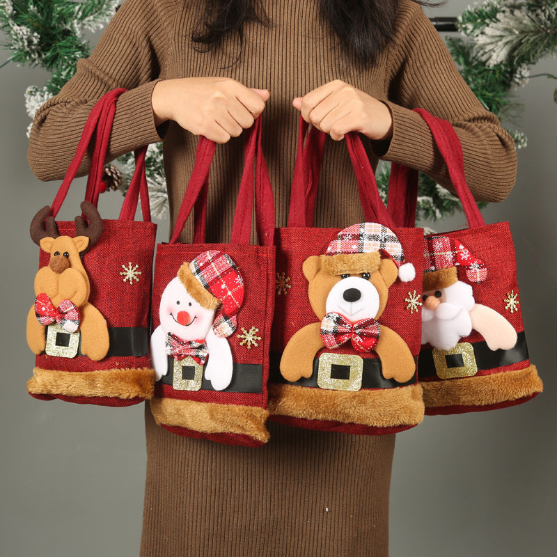 Christmas Candy Gift Tote Bags – Creative Santa Claus, Elk & Snowman Handbags for Kids - ZA-ZOLA