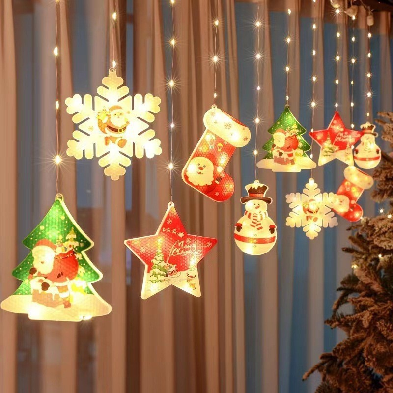 Painted Christmas Curtain Lights – Rubber-Covered Wire Ambience Lights for Holiday Decor - ZA-ZOLA