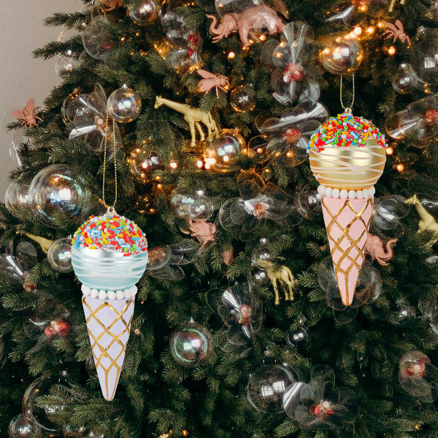 Simulation Ice Cream Glass Pendant – Christmas Tree Decorative Ornament - ZA-ZOLA