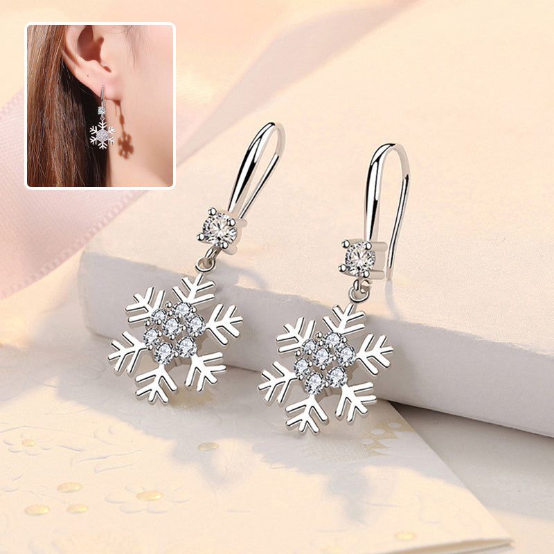 Elegant Snowflake Earrings with Rhinestones – Personalized Christmas Jewelry for Women - ZA-ZOLA