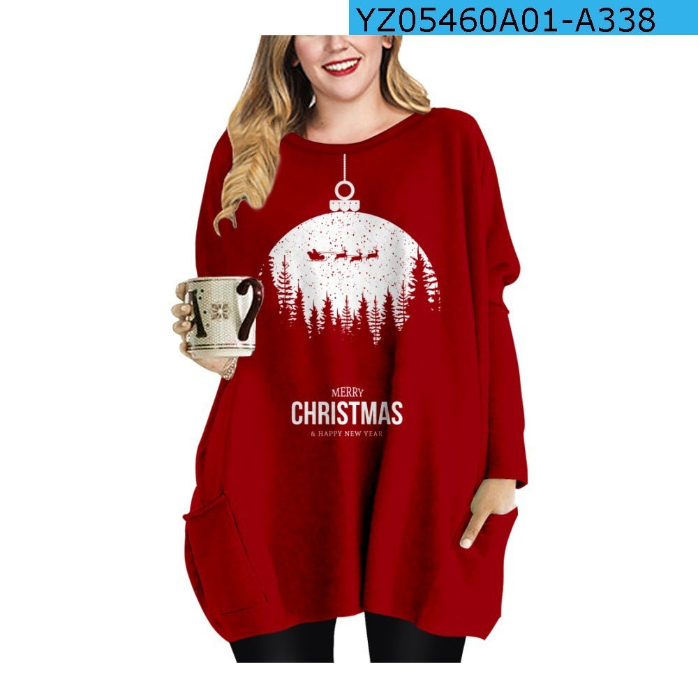 Long Christmas Snowflake Round Neck Dress – Festive Holiday Apparel for Women - ZA-ZOLA