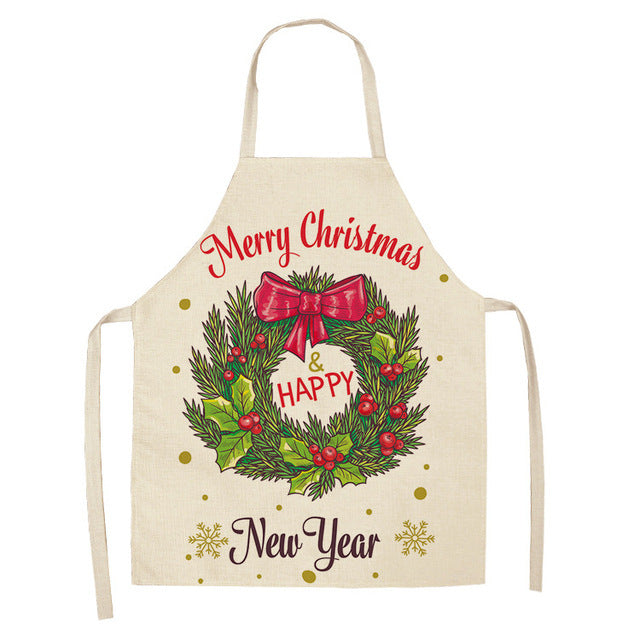 Christmas Cotton & Linen Apron | Festive Kitchen Essential - ZA-ZOLA