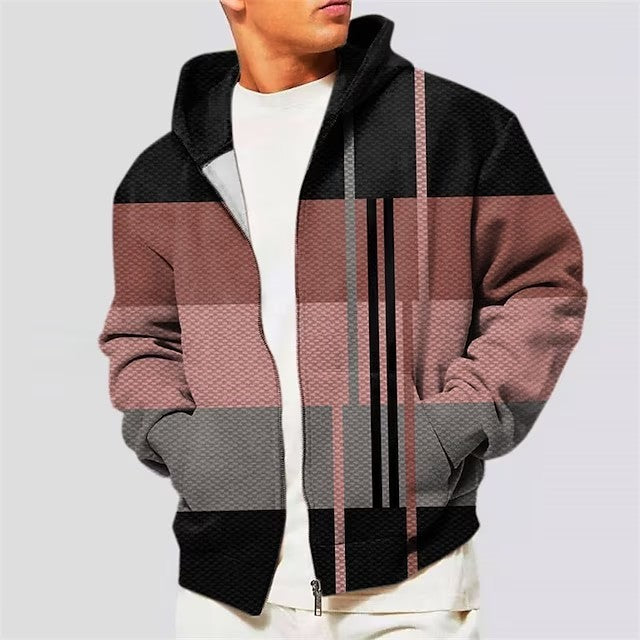 3d Printing Cardigan Zipper Men's Hooded Sweater - ZA-ZOLA