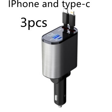 Metal Car Charger 100W Super Fast Charging Car Cigarette Lighter USB And TYPE-C Adapter - ZA-ZOLA