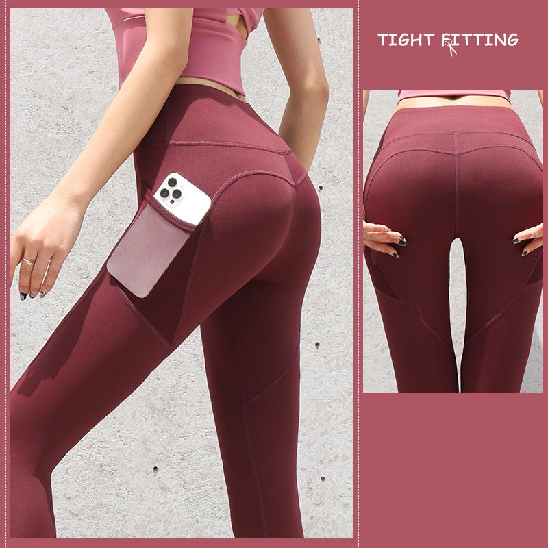 Gym Sport Seamless Leggings with Pockets – Push-Up High Waist Fitness & Yoga Pants for Women