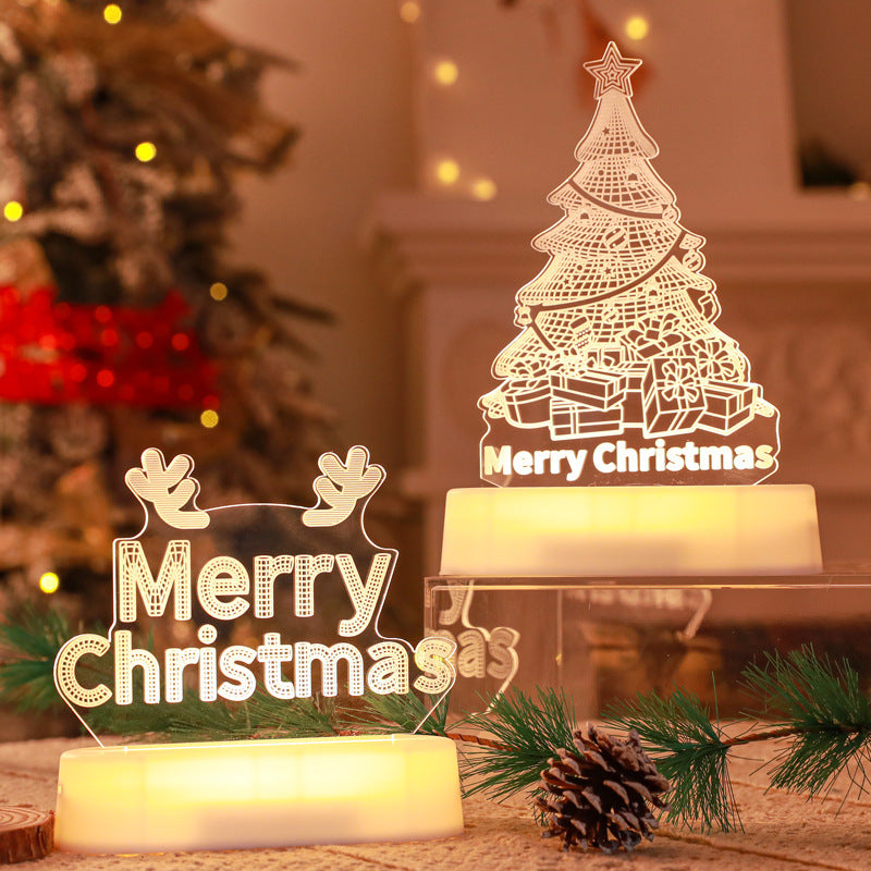 3D Acrylic LED Night Lamp – Christmas Decoration & Kids Gift for New Year & Valentines - ZA-ZOLA