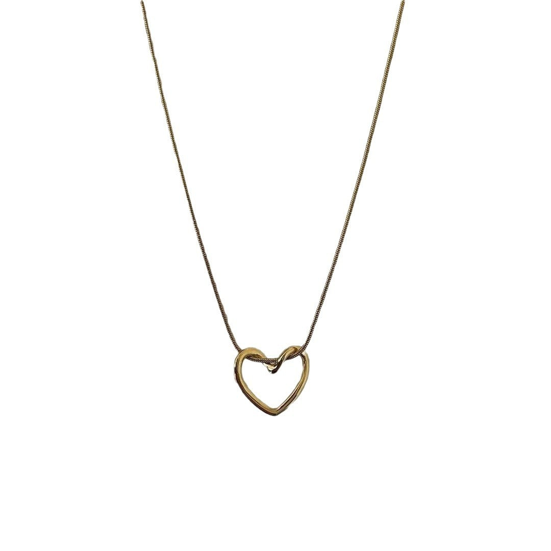 Titanium Steel Niche Hollow Heart Necklace Women's Simple Design - ZA-ZOLA