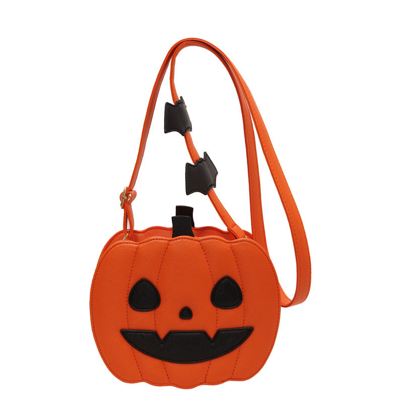 Halloween Bags Funny Pumpkin Cartoon Shoulder Crossbody Bag With Bat Personalized Creative Female Bag - ZA-ZOLA