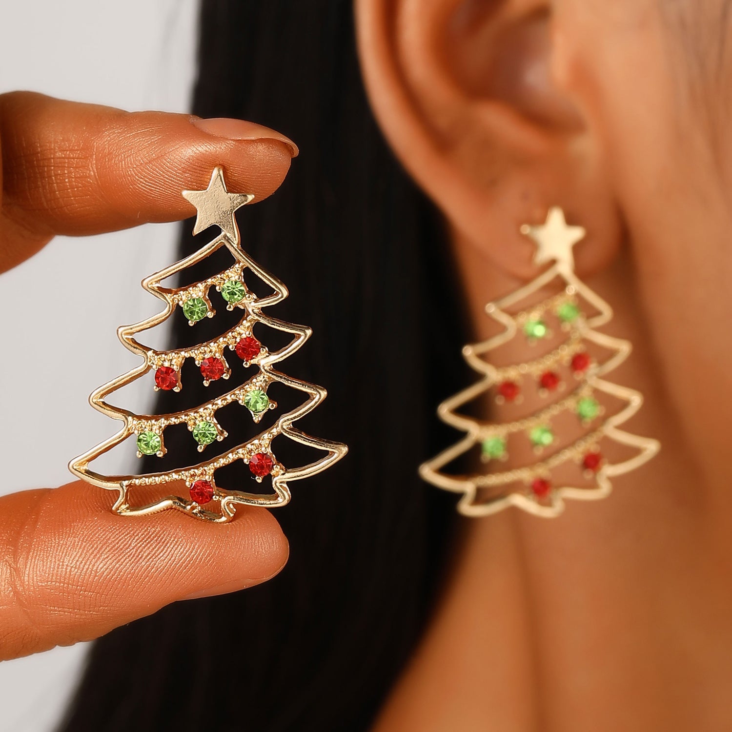 Fashionable Asymmetric Cartoon Dripping Oil Christmas Elk Earrings – Fun & Festive Holiday Jewelry - ZA-ZOLA