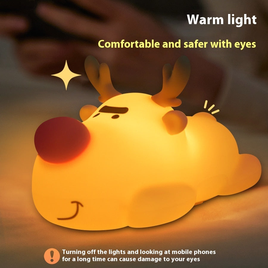 Reindeer Silicone Night Lamp – Rechargeable Small Light for Cozy Christmas Ambience - ZA-ZOLA