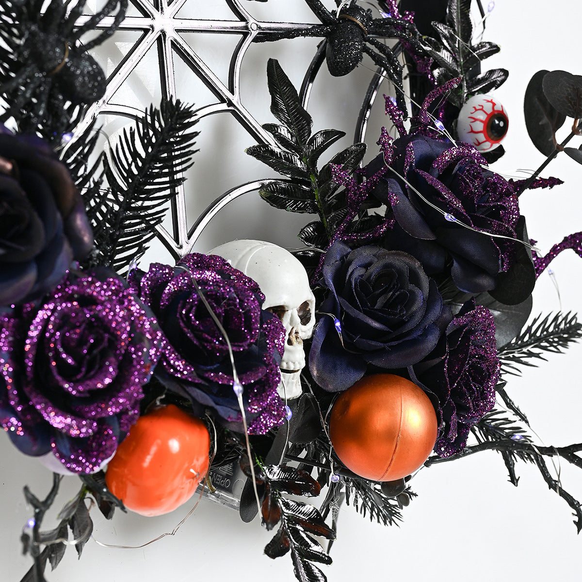 Halloween Decorations Spider Skull Vine Ring Artificial Flower Party Layout Props Pendant - ZA-ZOLA