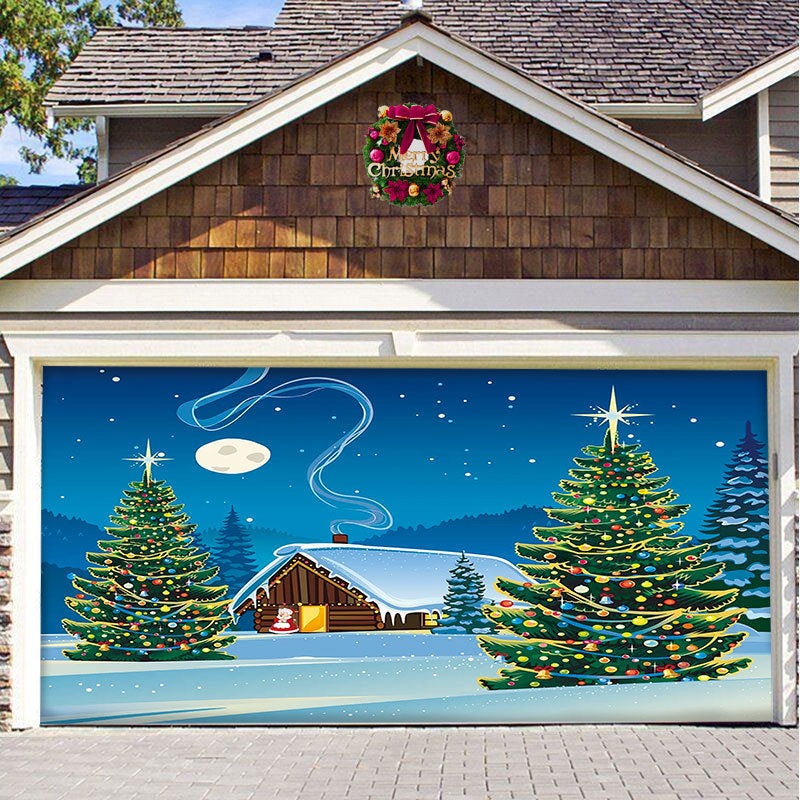 Christmas Hanging Background Cloth – Garage Door Patch for Holiday Party Decor - ZA-ZOLA