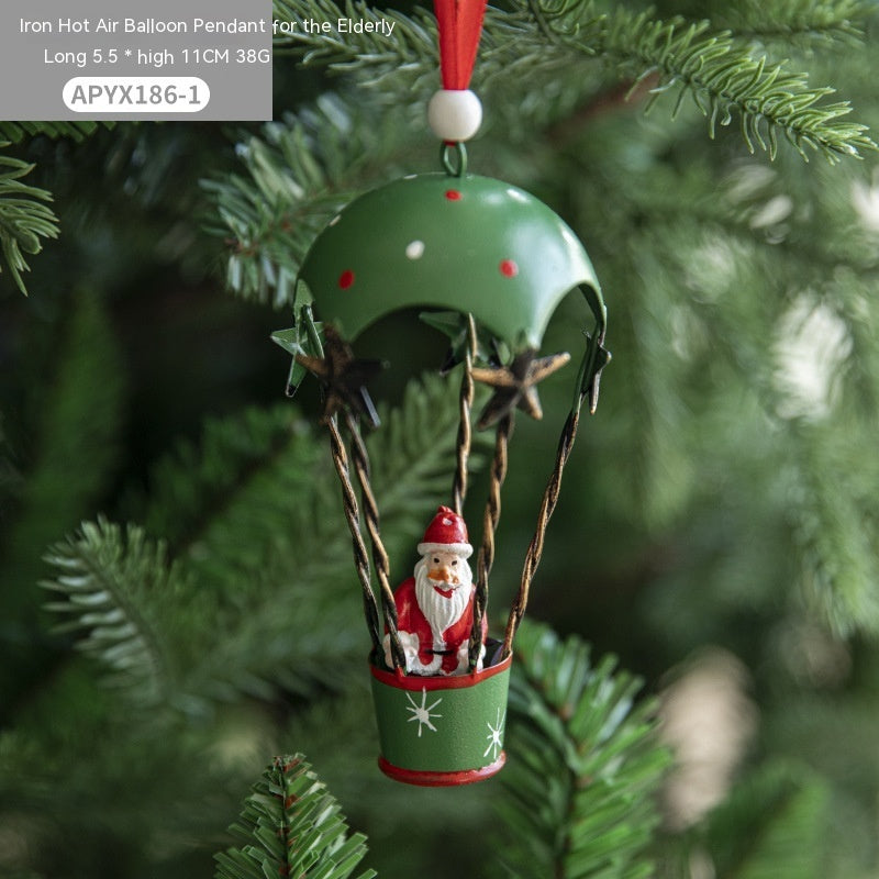 Nordic Iron Hot Air Balloon Christmas Pendant – Creative Tree Charms & Holiday Hanging Decor - ZA-ZOLA