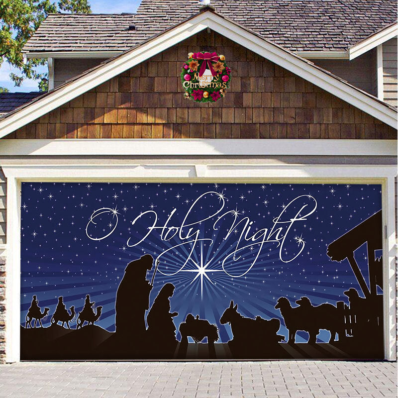 Christmas Hanging Background Cloth – Garage Door Patch for Holiday Party Decor - ZA-ZOLA