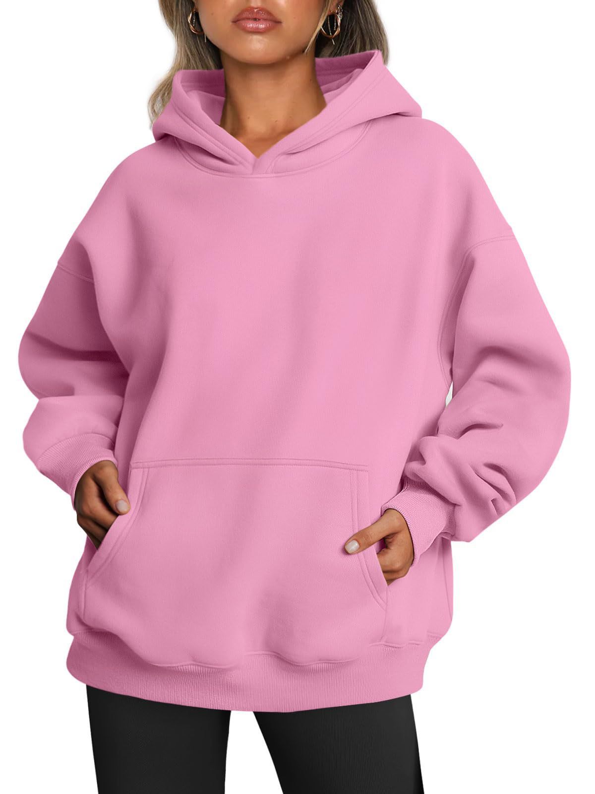 Women's Oversized Fleece Hoodie – Loose Sweatshirt with Pockets, Long Sleeve Pullover for Winter & Fall