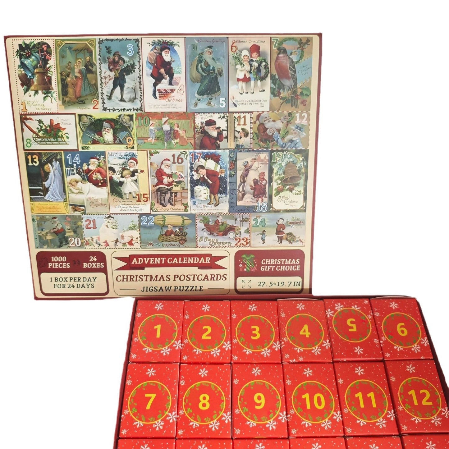 24-Box Christmas Advent Calendar – Fun Puzzle Gift for Holiday Countdown - ZA-ZOLA