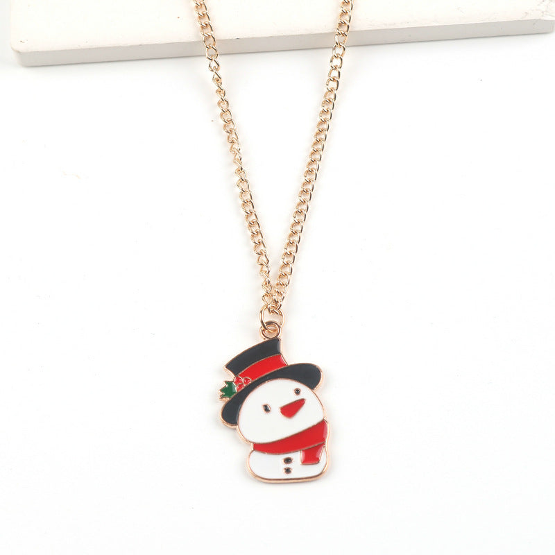 Cute Cartoon Santa Claus & Snowman Pendant Necklace - Perfect for Christmas and New Year Gifts! - ZA-ZOLA