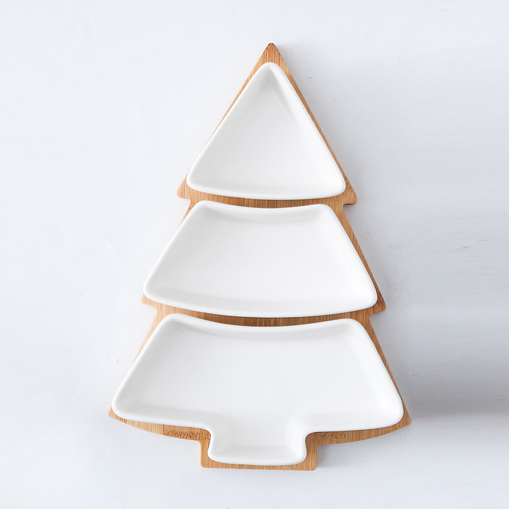 Christmas Tree Ceramic Snack Dish | Festive Candy & Fruit Plate - ZA-ZOLA