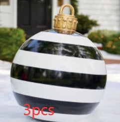 60CM Inflatable Christmas Ornament Ball – Giant Outdoor PVC Decoration for Festive Display - ZA-ZOLA