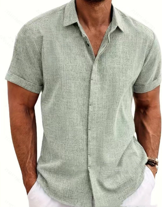 Men's Solid Color Loose Linen T-Shirt – Lightweight, Breathable & Perfect for Summer - ZA-ZOLA