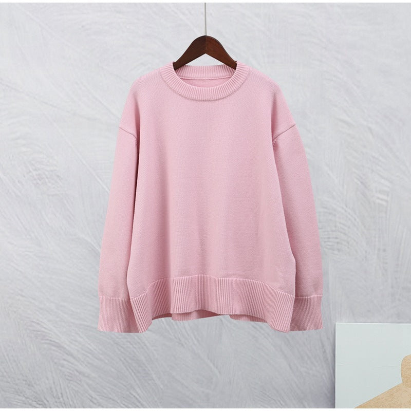 Sweet Crew Neck Pullover Sweater | Loose Long-Sleeved Winter Fashion Tops for Women - ZA-ZOLA