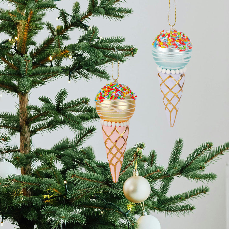 Simulation Ice Cream Glass Pendant – Christmas Tree Decorative Ornament - ZA-ZOLA