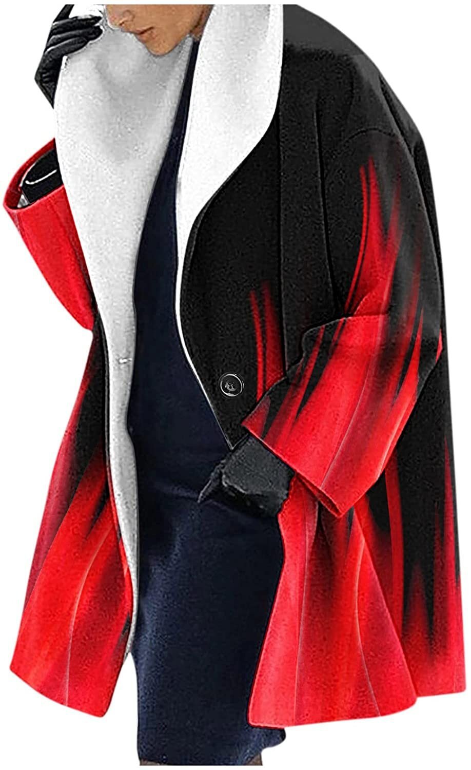 Mid-length Fall And Winter Lapels Loose Casual Hooded Coat