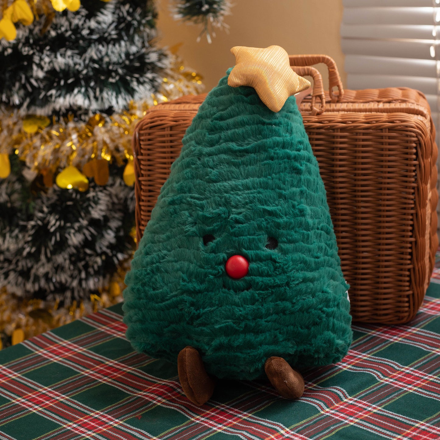 Plush Christmas Tree Pillow – Decorative Gift Doll for Festive Home Decor - ZA-ZOLA