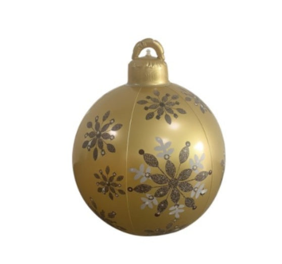 60CM Inflatable Christmas Ornament Ball – Giant Outdoor PVC Decoration for Festive Display - ZA-ZOLA