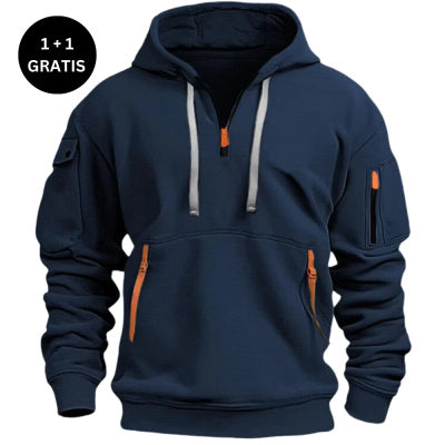 Cotton Dropped Shoulder Hooded Sweatshirt – Plus Size Loose Pullover for Men & Women