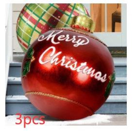 60CM Inflatable Christmas Ornament Ball – Giant Outdoor PVC Decoration for Festive Display - ZA-ZOLA