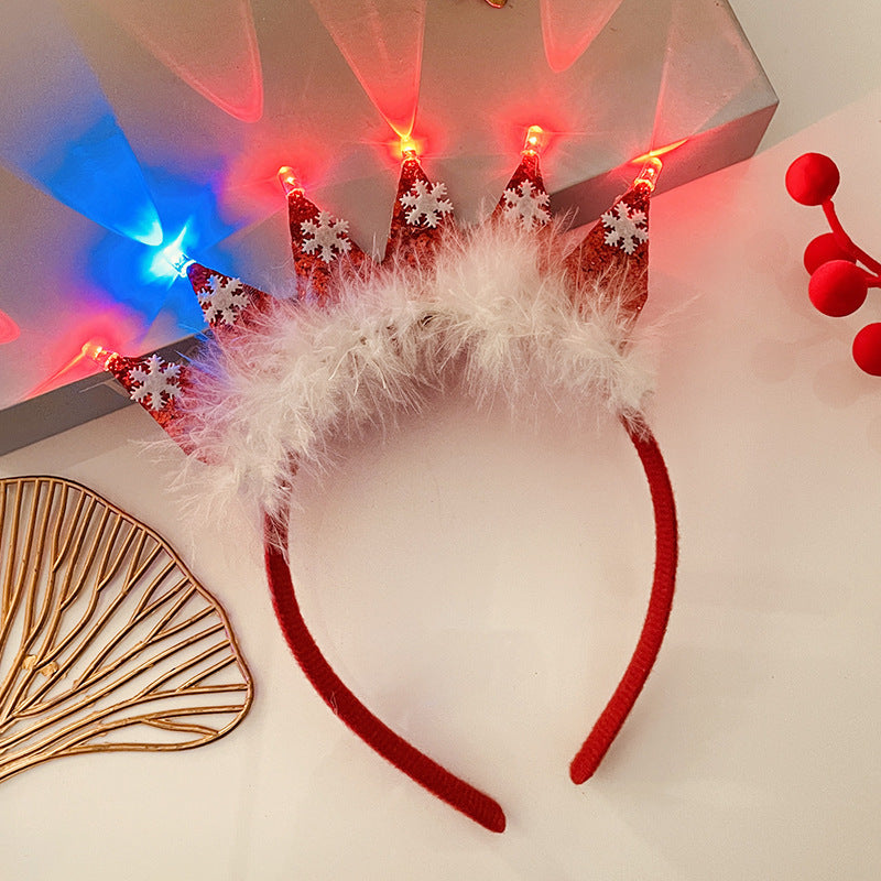 Light-Up Christmas Headband for Women - Festive Snowflake Design - ZA-ZOLA