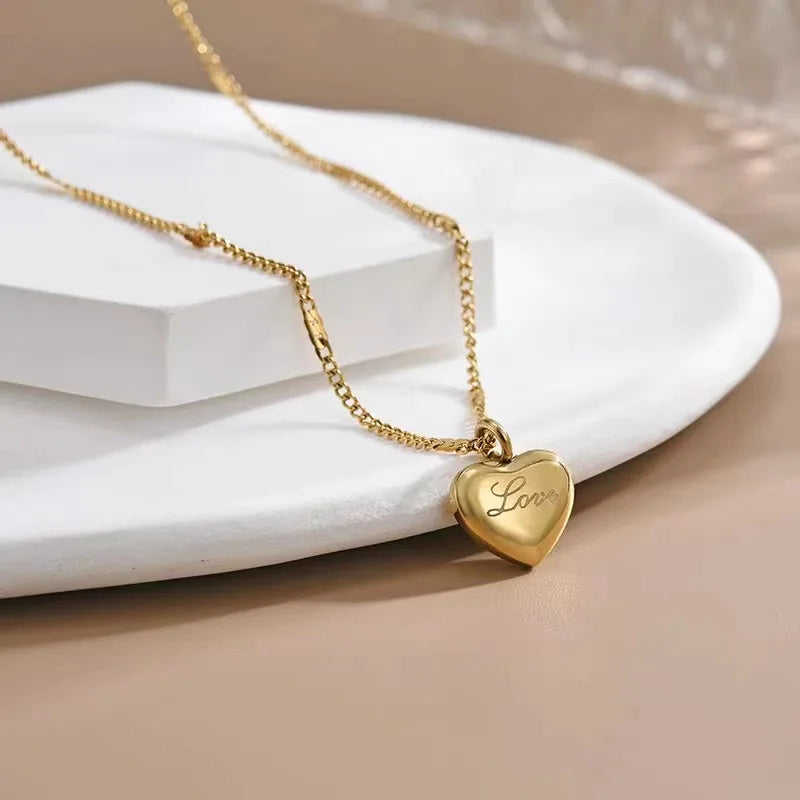 Fashion Jewelry Necklace For Women New Trend Vintage Simple Love Heart Pendant Elegant Party Jewelry Birthday Gifts - ZA-ZOLA