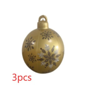 60CM Inflatable Christmas Ornament Ball – Giant Outdoor PVC Decoration for Festive Display - ZA-ZOLA