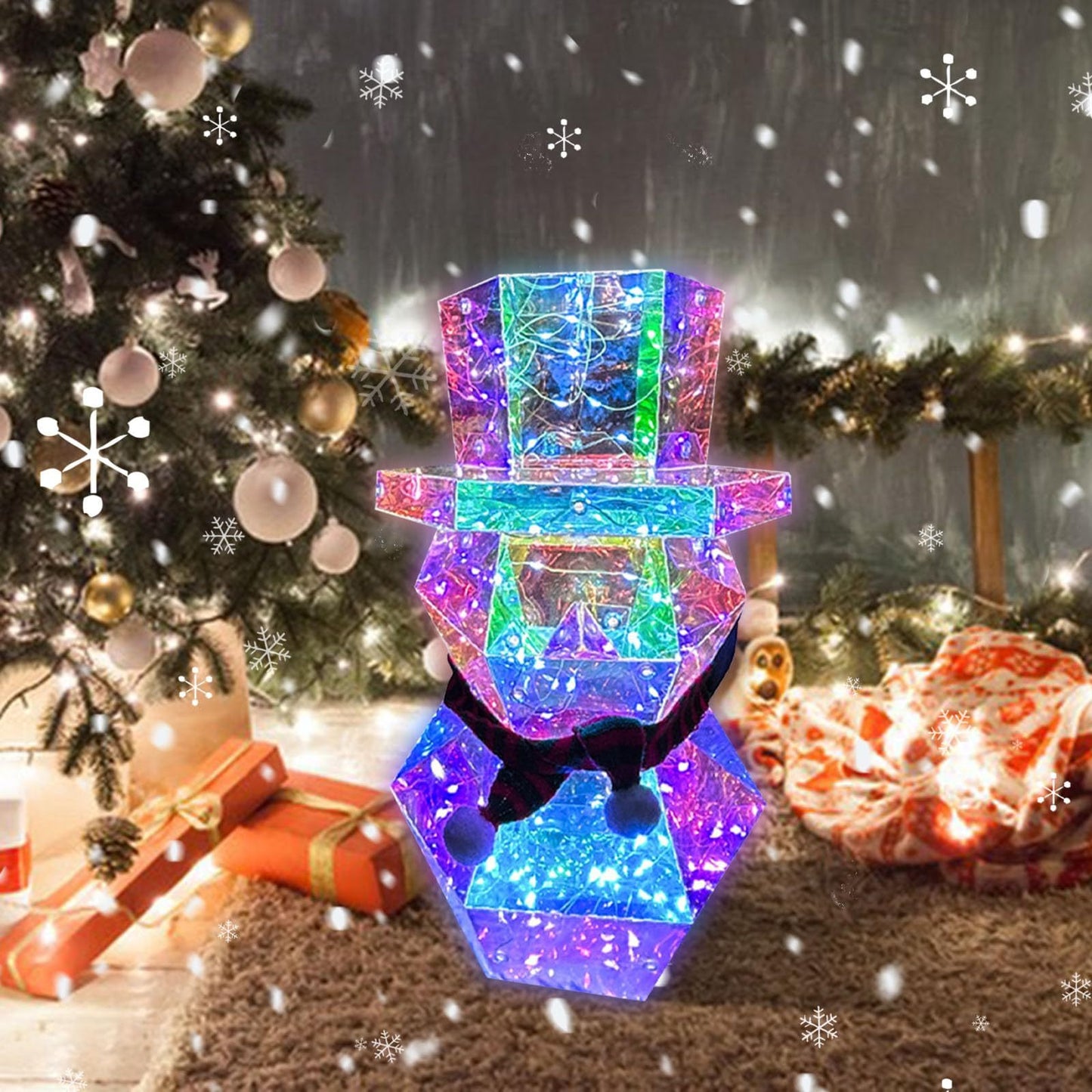 Colorful LED Glow Santa & Snowman Night Light | Festive Xmas Decor - ZA-ZOLA