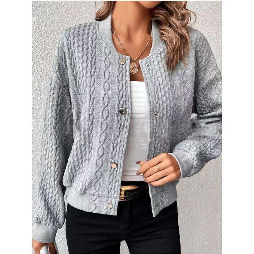 Women’s Baseball Uniform Jacket Coat – Trendy Casual Outerwear | UK Fashion