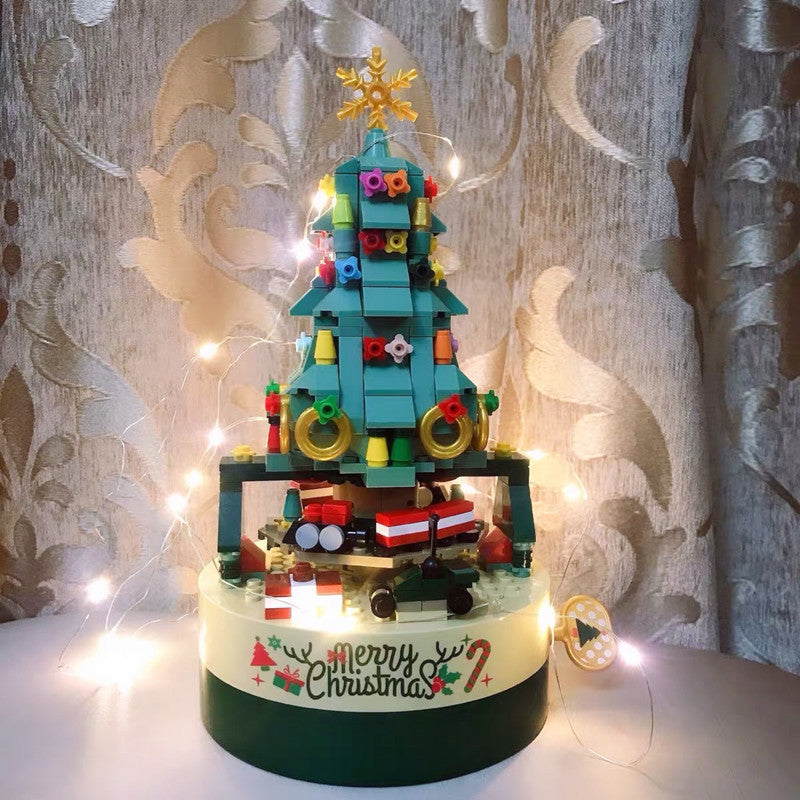 Christmas Tree Blocks Spin Music Box | Charming Holiday Decor - ZA-ZOLA