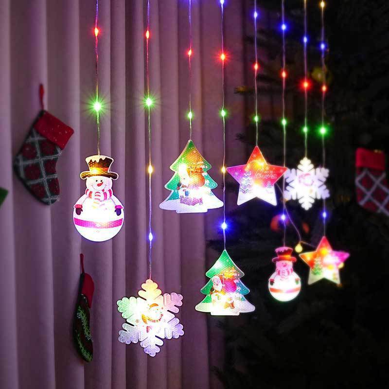 Painted Christmas Curtain Lights – Rubber-Covered Wire Ambience Lights for Holiday Decor - ZA-ZOLA