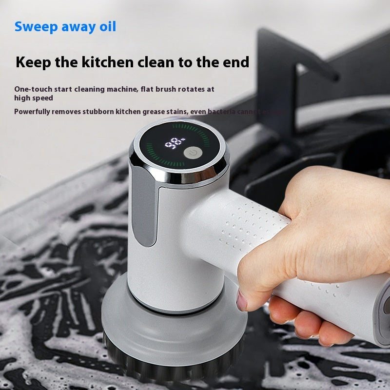 Multifunctional Smart Display Electric Cleaning Brush Wireless Kitchen Sink Cleaning Brush Waterproof Electric Pot Brush Cleaning Tool - ZA-ZOLA