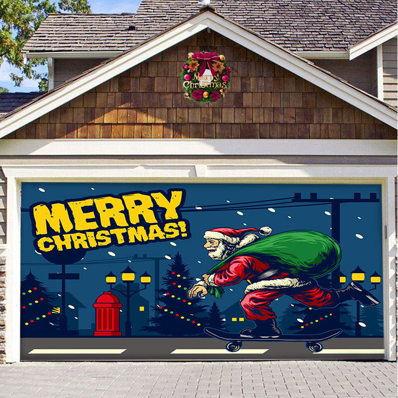 Christmas Hanging Background Cloth – Garage Door Patch for Holiday Party Decor - ZA-ZOLA