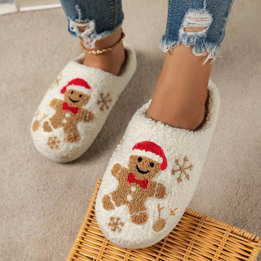 Christmas Plaid Santa Claus Slippers for Women – Non-slip Fuzzy Winter Indoor House Shoes – Cozy Bedroom Slippers - ZA-ZOLA