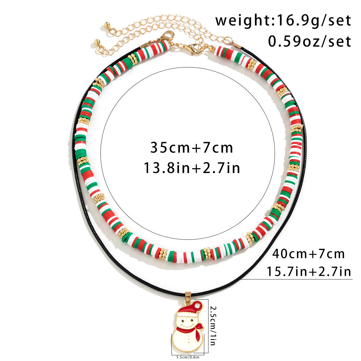 Charming Beaded Women's Necklace - Christmas Snowman Gift with Imitation Crystal Ornament - ZA-ZOLA