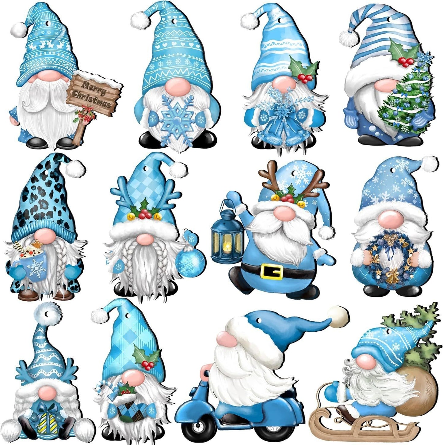 24 PCs Christmas Wooden Hanging Ornaments – Festive Tree & Home Decorations - ZA-ZOLA