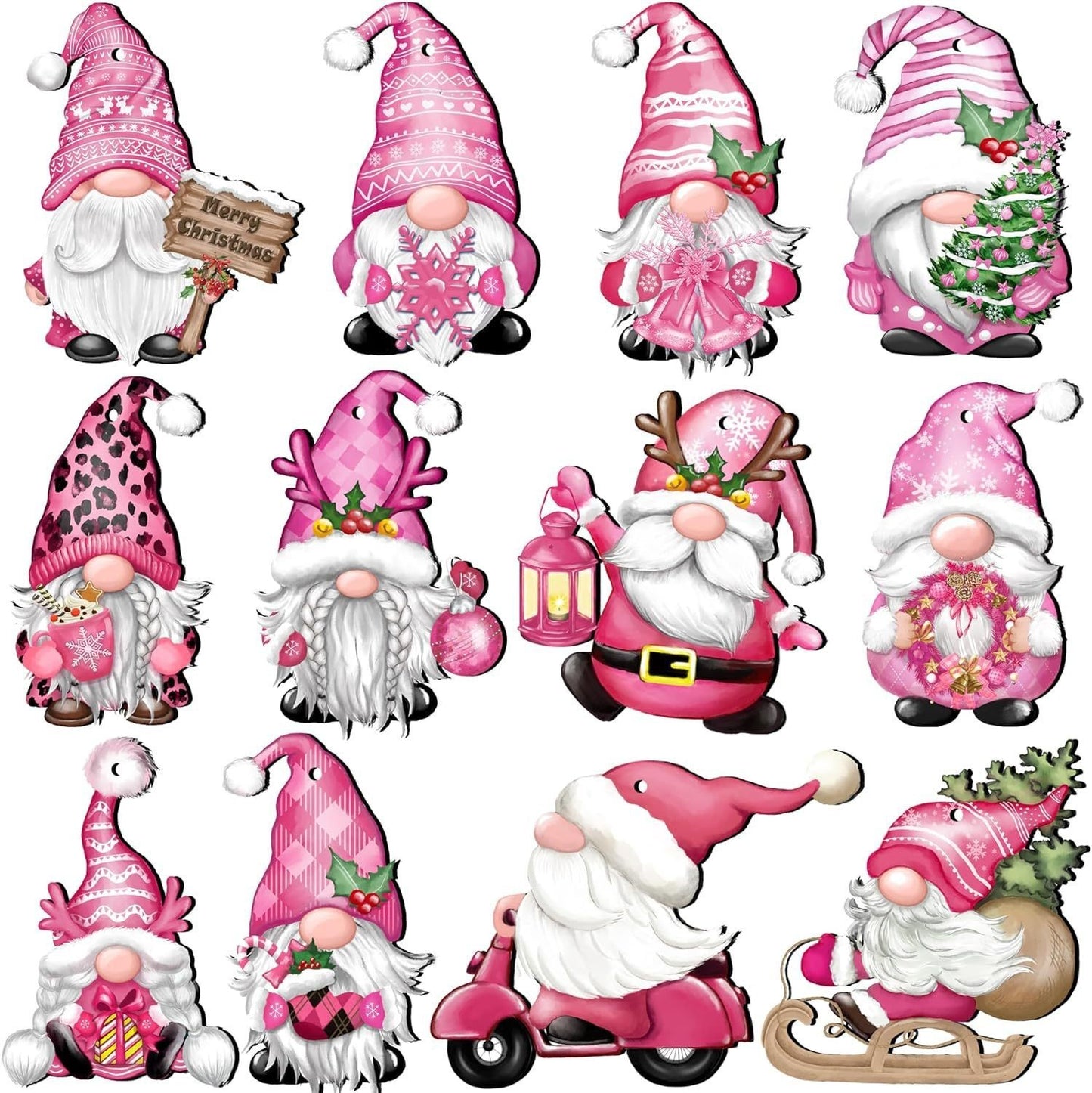 24 PCs Christmas Wooden Hanging Ornaments – Festive Tree & Home Decorations - ZA-ZOLA