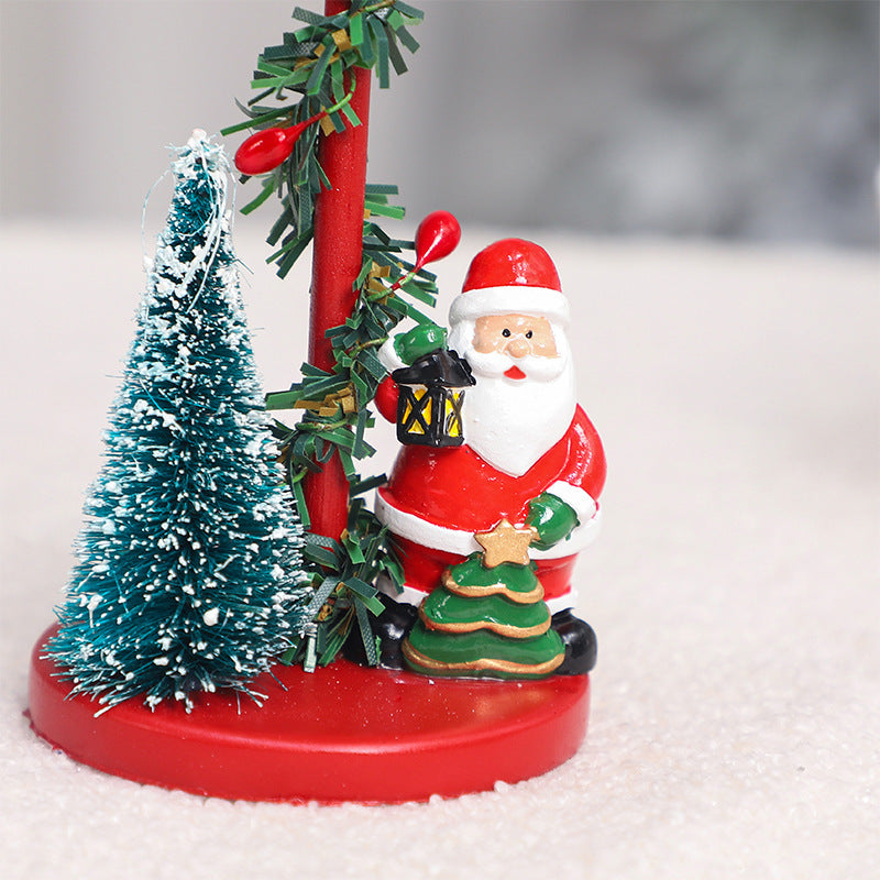 Resin Christmas Tree Elderly Candlestick – Festive Desktop Decoration for Holidays - ZA-ZOLA