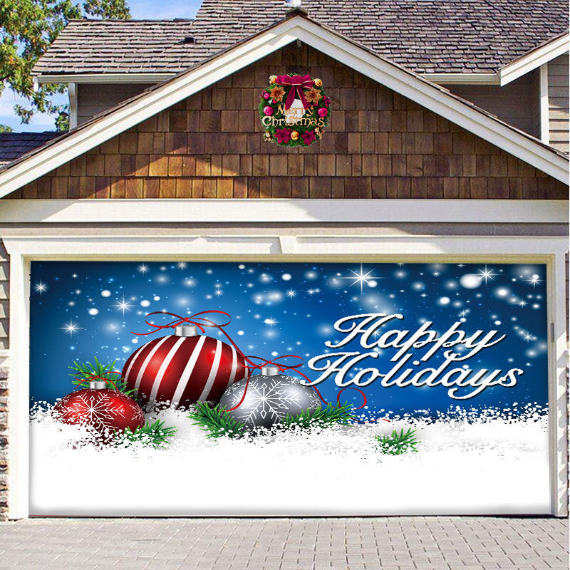 Christmas Hanging Background Cloth – Garage Door Patch for Holiday Party Decor - ZA-ZOLA