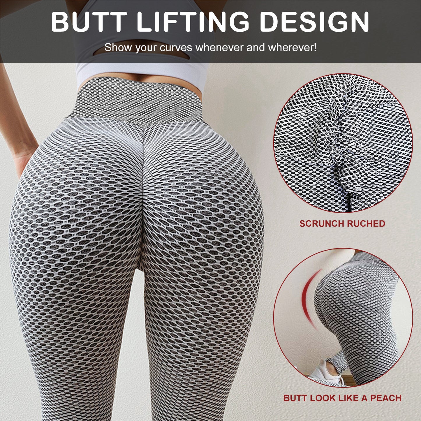 Leggings Women Butt Lifting Workout Tights Plus Size Sports High Waist Yoga Pants - ZA-ZOLA