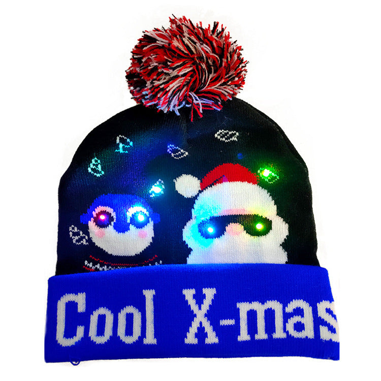 LED Christmas Hat Sweater - Light-Up Knitted Beanie for Kids | Festive Xmas & New Year Gift - Perfect UK & USA Holiday Decoration - ZA-ZOLA