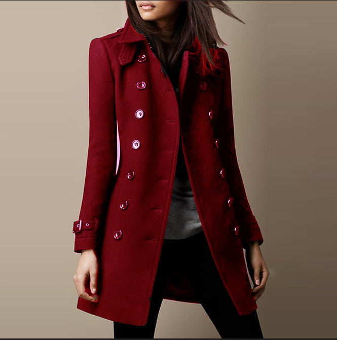 Ladies Spring Long Wool Trench Coat – Elegant & Stylish Jacket for Women